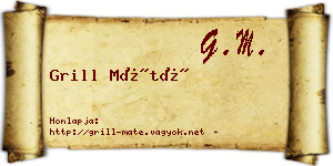 Grill Máté névjegykártya
