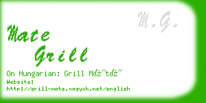 mate grill business card